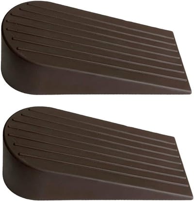 Deurstopper Rubber - Deurwig Set - Deur Open Houden - Extra Groot Ontwerp - 2 Stuks - Donkerbruin