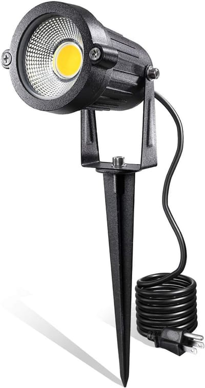 LED Landschapverlichting 5W – 240V AC – Warmwit (3000K) – IP65 Waterdicht – Met Grondpen & 1.5m Snoer (1 Stuk)