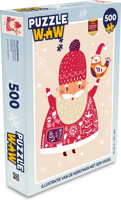 Puzzel Kerst - Vogel - Sneeuw - Kerstman - Winter - Legpuzzel - Puzzel 500 stukjes - Kerst - Cadeau - Kerstcadeau voor mannen, vrouwen en kinderen