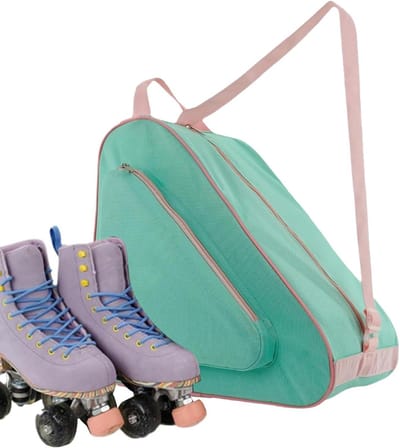 Schaats tas - Reistas sportuitrusting - Transport schaatsen - Waterafstotende stof - 40x40x26 cm - Lichtgroen