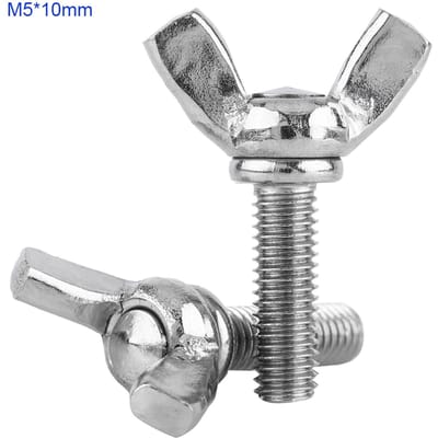 5 stuks zak 304 roestvrijstalen vleugelvlinderschroeven, bouten en machinebevestigingen(M5 * 10 mm)