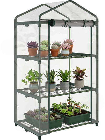 Outsunny Kas-Metaal, kunststof-69L x 49B x 125H cm-Transparant