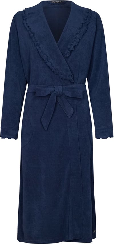 Badjas Pastunette Premium - Ruffle - Blauw - Badstof - Maat S