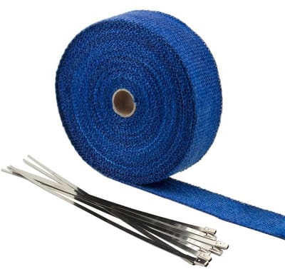 Dailygoods - Glasvezel Tape - Hittebescherming - Blauw - Isolatie Uitlaatpijp - Verbeterde Gasstroom - Geschikt voor Motorfietsen - Kleur Blauw
