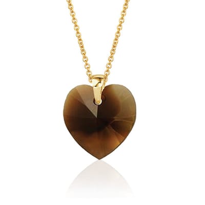 Montebello Ketting Fleur HG559 - Swarovski Hart - 925 Zilver Verguld - Ø14mm - 50cm