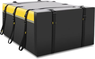 Famanu - Auto dakkoffer, 50 kubieke meter, opvouwbaar, waterdicht, dakkoffer, draagbare dakkoffers, dakbagagedrager, tas met dak, versterkte riemen en voor auto's, bestelwagens, SUV's, reizen en