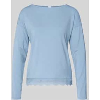 Regular fit shirt met lange mouwen en kant