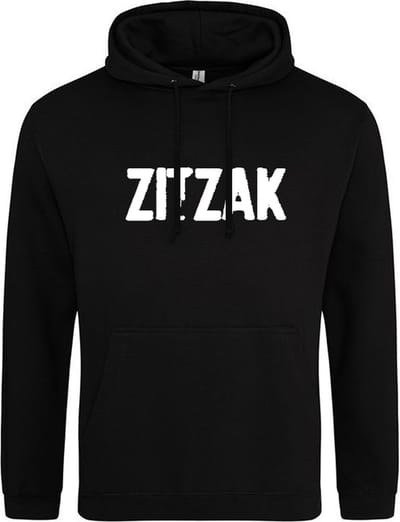 ZITZAK Hoodie | Sweater | Capuchon | Trui | Hooded | Print | Zwart | Maat XL