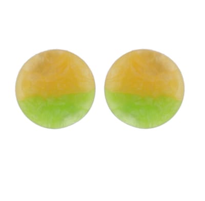 Behave - Oorstekers - Marmerlook geel groen - zomerse stijl - 3,5 cm