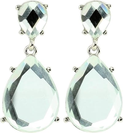 Behave - Oorbellen dames transparant druppelvorm - chique avondstijl