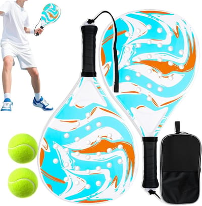 Pickleball Paddle Set - Sport Rackets - Buiten Spelen - Koolstofvezel Constructie - 46.5 cm Lengte - Blauw