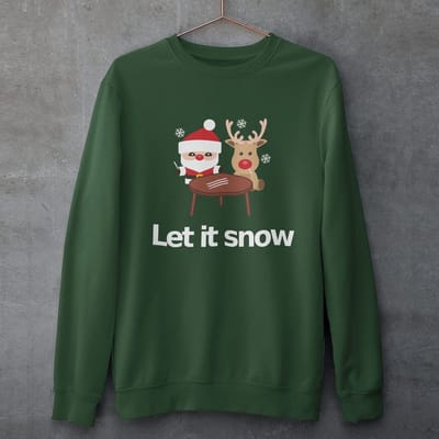 Lekker Waus Foute Kersttrui Groen - Let It Snow - Maat XS - Kerst Outfit Dames & Heren