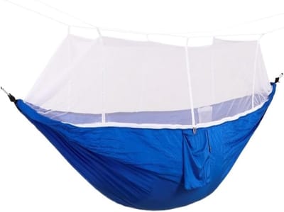 Outdoor Hangmat - Kampeer Hangmat - Ontspannen Buiten - Anti Mug Mesh - 1.2 kg - Blauw