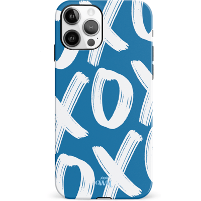 xoxo Wildhearts Can't Talk Now Blue - Double Layer hoesje - Blauw hoesje geschikt voor iPhone 11 Pro - Beschermhoesje case geschikt voor iPhone 11 Pro hoesje blauw - Tekst blauw - wit