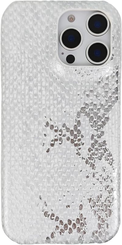 Slim Fit Hoes voor iPhone 16 Plus, Snake Lines Art, Hot Stamping, 6.7 Inch - Wit, Bescherming en Stijl