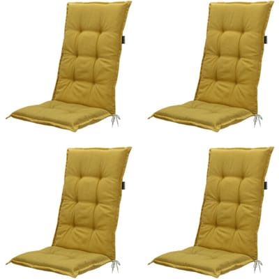 Madison tuinkussen hoge rug panama yellow 123x50cm 4 stuks