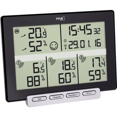 TFA Dostmann Multi-Sens 30.3057.01 Draadloze thermo- en hygrometer Zwart