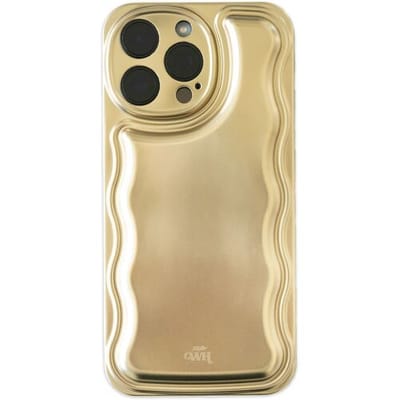 xoxo Wildhearts Wavy case Gold telefoonhoesje - Geschikt voor iPhone 14 Pro Max - Golvend hoesje - Silicone case met golven - Goud