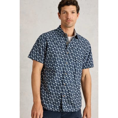 White Stuff Finsbury Koi Printed Shirt Navy Print Taglia: S | Camicie Casual Outlet | Uomo | Blu