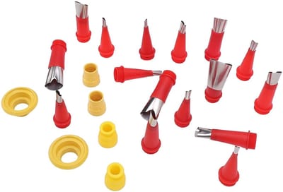 Kitspuitmond Set - Voegspuit Tips - Nauwkeurig Afwerken - 45 Graden Hoek - 16 Maten - Zilver