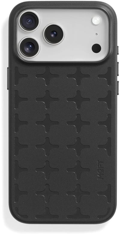 MOFT Tombogo Hoesje Geschikt voor iPhone 17 Pro Max - MOVAS Snap Back Cover - Compatibel met MagSafe - Vegan Leer Case - Beschermhoes Dun - Duurzaam - Zwart