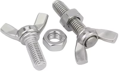 Dailygoods- Vleugelschroeven M5 x 40 mm - Set met 10 stuks - Roestvrij Staal - Vlinderschroeven - Zeskantmoeren - Handmatig aandraaien.