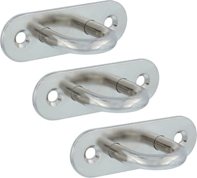 AMIG Oogplaat - 3x - 8 x 2.6cm - AISI 316 rvs - vastzetplaat - voor buiten