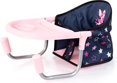 Tafelzitje voor Poppen tot 46 cm met Geïntegreerd Dienblad - Ruimtebesparend Opklapbaar Design voor Rollenspel