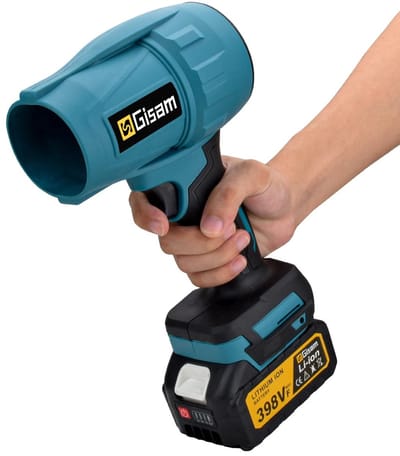 D&A Fan - Luchtblazer - Borstelloze Motor - Draadloos - Lichtgewicht - 1500W - Elektrische Luchtblazer - 18 V Batterij - Blauw