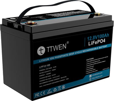 Swalle Powerstation -LiFePO4 Lithium Accu 12V 100Ah 1280Wh – 6000 Cycli – IP65 Batterij voor Camper, Boot, Zonnepanelen en Energieopslag