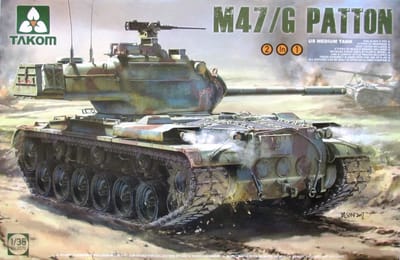 Takom Modelbouwpakket Militaire voertuigen - 2070 US Medium Tank M47/G Patton - 2in1 Plastic - 1:35 - Modelbouw