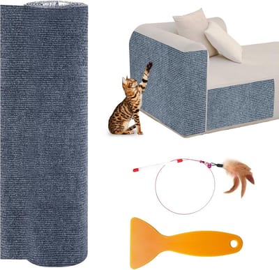 Kattenkrabdeken en Krabmat voor Katten - Krabpaal, Krabbord en Krabwand in Donkergrijs, Lichtgrijs en Khaki
