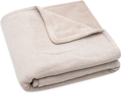 Jollein x Nijntje - Deken Wieg 75x100cm - Wiegdeken, Wiegdekentje, Dekentje Baby - Miffy - Nougat/Coral Fleece