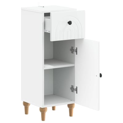 vidaXL - Badkamer - Opbergkast - ALKMAAR - Wit - 30 - x - 31 - x - 80 - cm - Bewerkt - hout