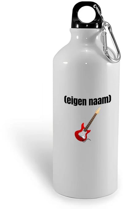 Hacebo® - rode elektrische gitaar met eigen naam waterfles - Gitaar - muziek liefhebbers - gitaristen - gitaarliefhebbers - verjaardag - cadeau - kado - water fles - 400ML