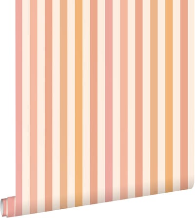 ESTAhome behang strepen oranje en roze - 50 x 900 cm - 131604