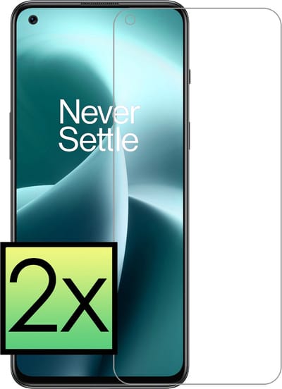 Screenprotector - 2 Stuks - Geschikt voor OnePlus Nord 2T - Extra Sterk - Beschermglas - Gehard Glas - Tempered Glass - Screen Protector - Bescherm Cover
