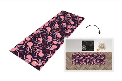 Keukenloper - Loper keuken - Octopus - Baby - Design - 150x50 cm - Keukenloper vinyl