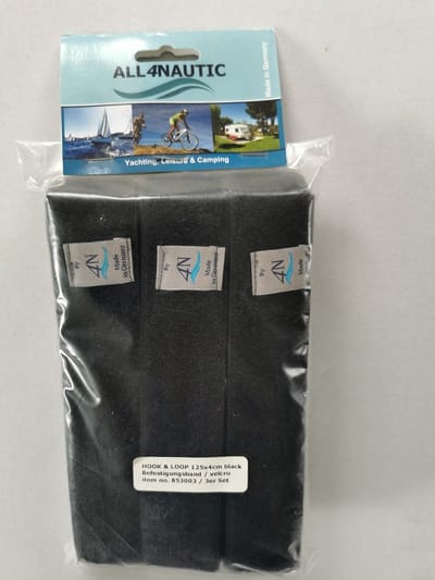 Klittenband / Velcro Hook 'n Loop SET van 3 stuks | 125cm zwart