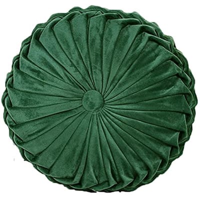 Rond Fluwelen Sierkussen voor Bank, Stoel en Bed - Smaragdgroen Decoratiekussen