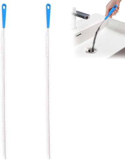 Afvoerborstels - Reinigingsborstels - Verstoppingen Verwijderen - Flexibel Roestvrij Staal - 45 cm - Wit