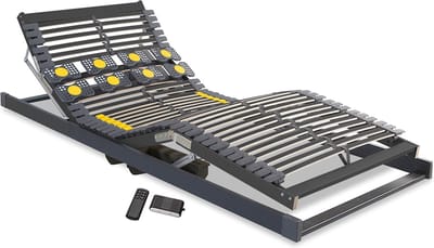Beter Bed Bossflex 600 Deluxe Lattenbodem 80 x 200 cm - Elektrisch Verstelbaar - Bedbodem - Draadloos - Max. 120kg - Antraciet/Geel
