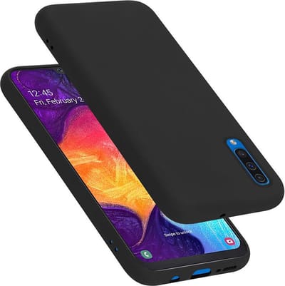 Cadorabo Hoesje geschikt voor Samsung Galaxy A50 4G / A50s / A30s in LIQUID ZWART - Beschermhoes gemaakt van flexibel TPU silicone Case Cover
