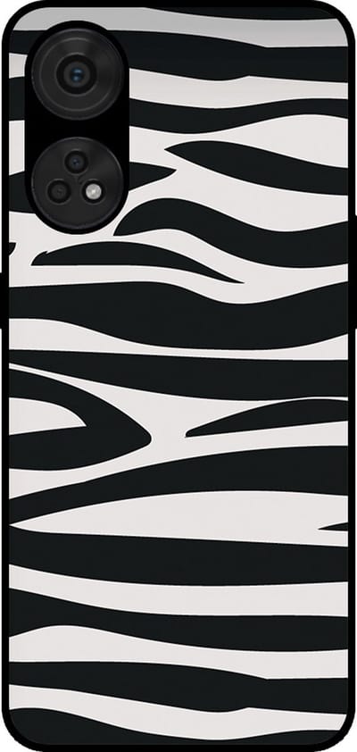 Smartphonica Telefoonhoesje Geschikt voor Oppo Reno8T 4G met zebra opdruk - TPU backcover case zebra design - Zwart Wit geschikt voor Oppo Reno8T 4G