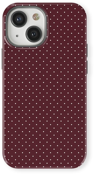 Micro Dots Tough Hoesje geschikt voor iPhone 13 Mini | Geschikt Voor Mag | Stippen Motief Backcover geschikt voor iPhone 13 Mini Wine Dots