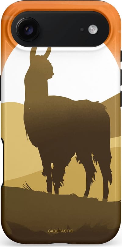 Casetastic hoesje geschikt voor Apple iPhone Air - MagSafe - Dubbellaagse bescherming - Silhouet Alpaca - Fashion Case - Donkergrijs Terracotta Beige Wit