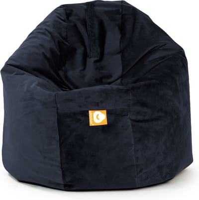 Whoober ronde zitzak Ibiza XL velvet marine blauw - Wasbaar - Zacht en comfortabel