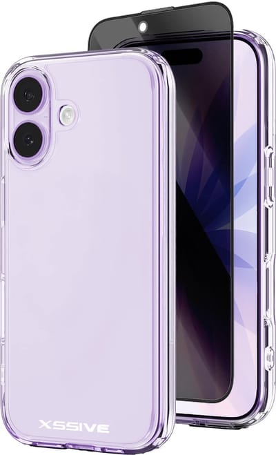 Xssive - Beschermset geschikt voor iPhone 17 Hoesje en Privacy Screenprotector - Transparant