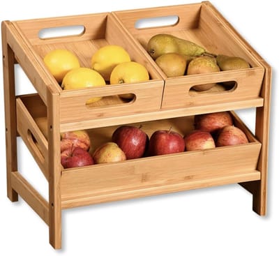 Keukenrek, materiaal: bamboe, afmetingen: 39,5 x 26 x 35,5 cm, kleur: bruin\