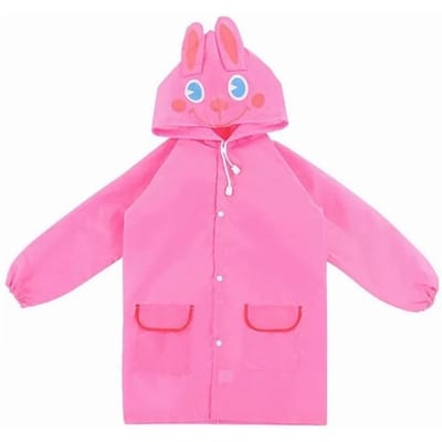 Mignon Cartoon Garçons Filles Imperméable Imperméable Enfant Enfant Costume de Pluie pour Hauteur 90cm à 130cm Pink Rabbit